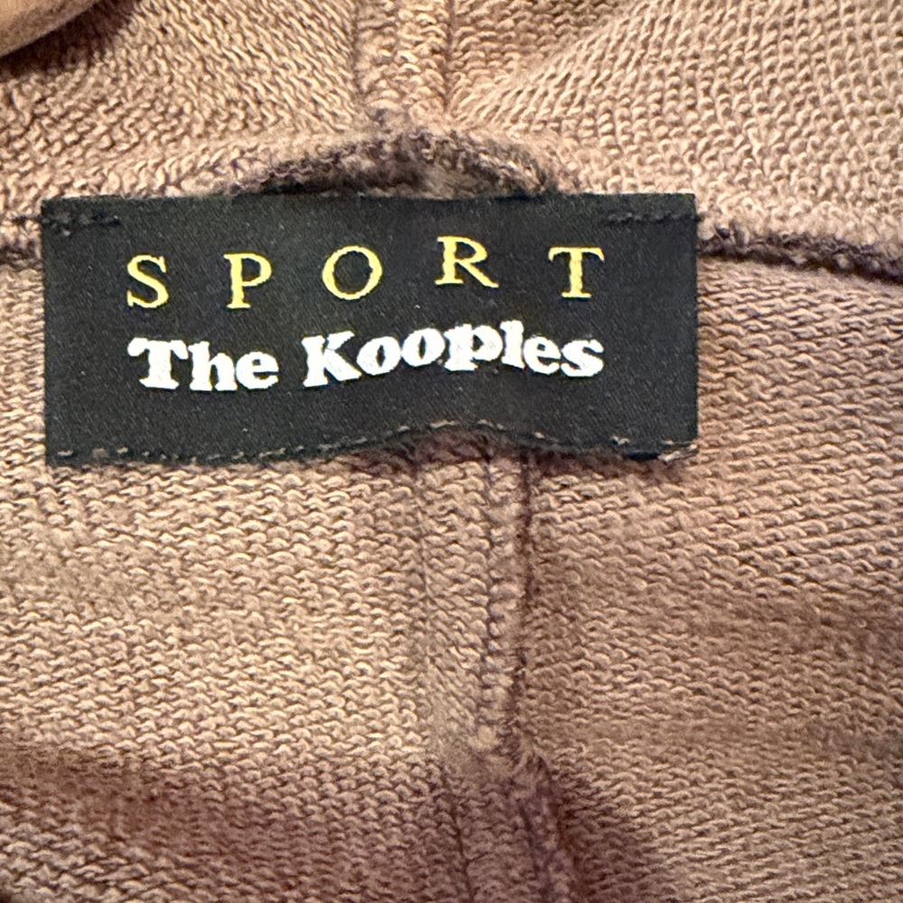 The Kooples Sport Taupe Zip Hoodie with Black Trim